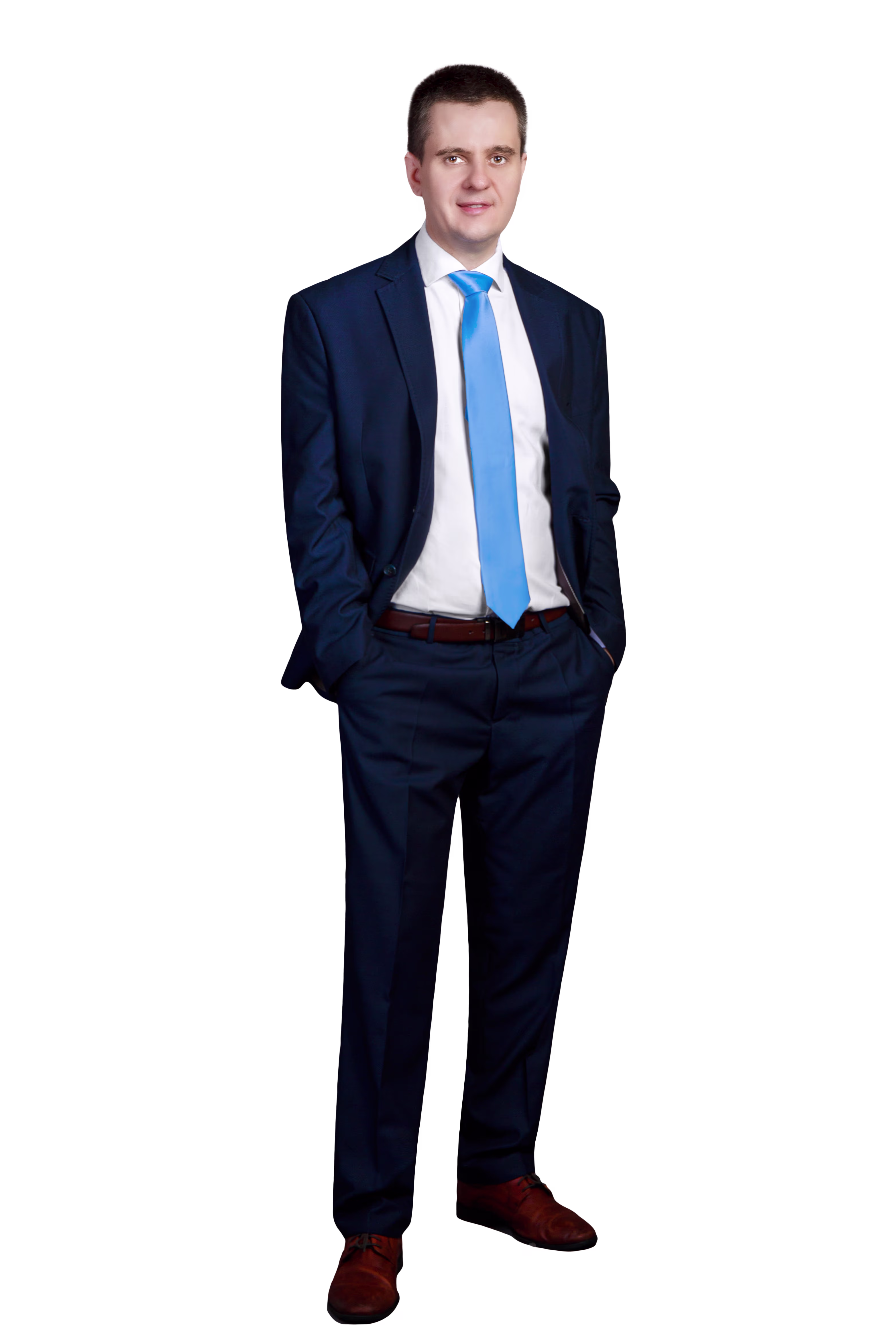 An owner in suit.